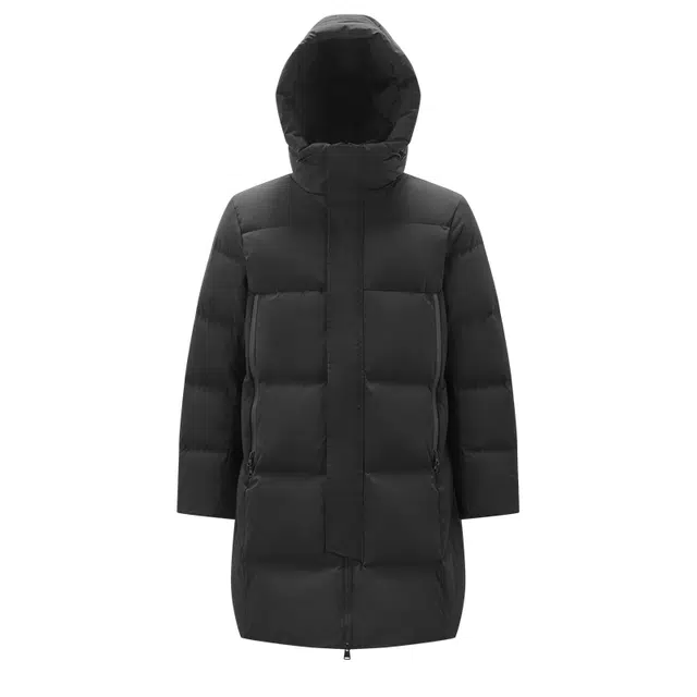 森马 时尚百搭简约舒适日常通勤柔软舒适亲肤三防户外长款连帽面包服保暖羽绒服 男款