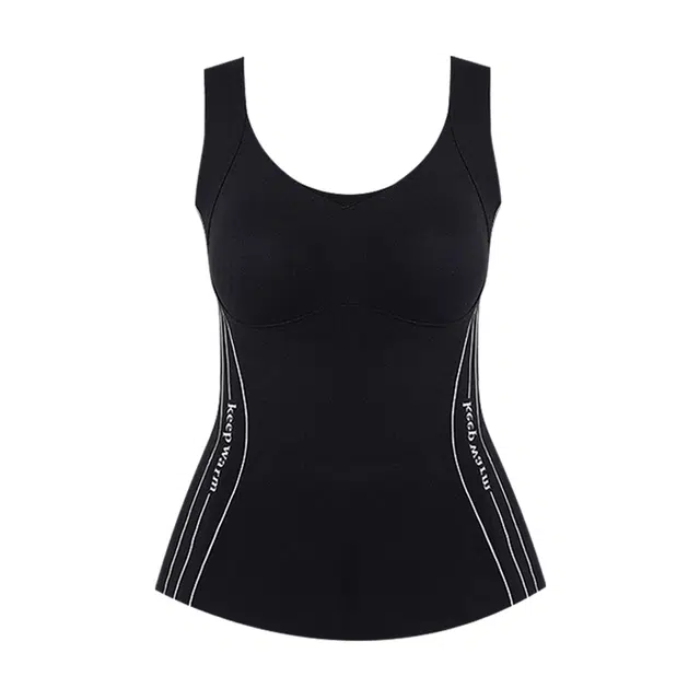 二三二三 蓄热舒适暖和打底衫挺背托胸聚无痕背心柔软亲肤纯色内搭妈生感内衣简约日常时尚百搭保暖上装  女款