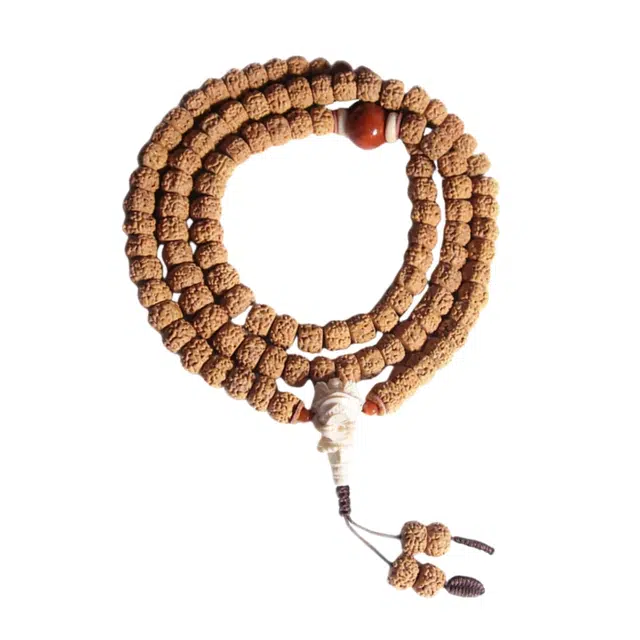 宣华意 【收藏级】双龙纹藏式盘玩佛珠猛犸文玩配饰 新中式复古时尚轻奢高端 招财好运吉祥 多圈叠戴 金刚菩提 手串 男女同款情侣款