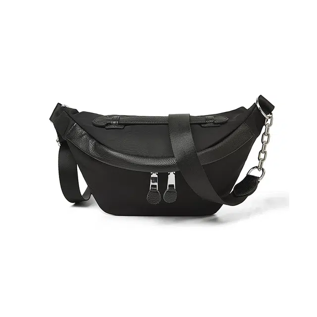 老人头 潮流时尚通勤简约休闲百搭 织物 斜挎单肩包 常规 女款 黑色