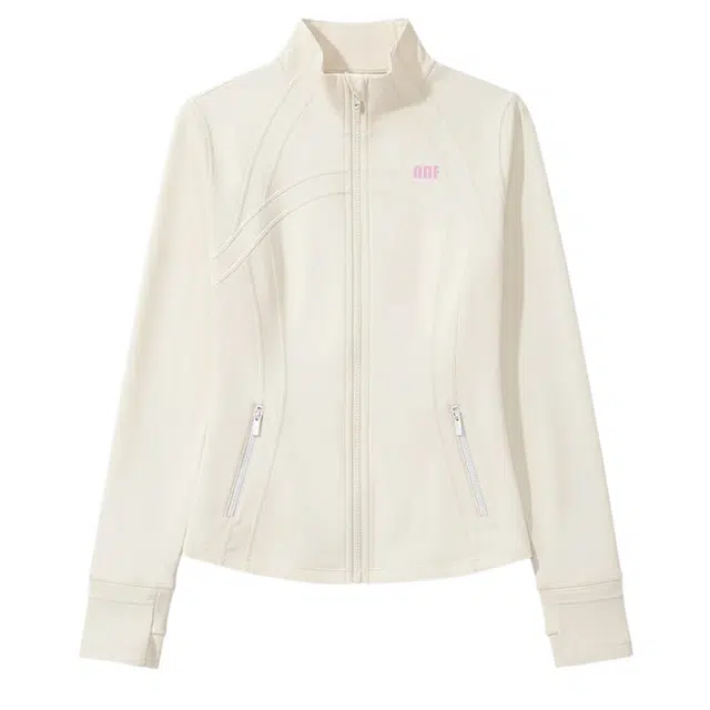 欧迪芬 立领纯色外套塑形户外运动显瘦高弹瑜伽健身拉链训练速干骑行上衣塑身衣 女款