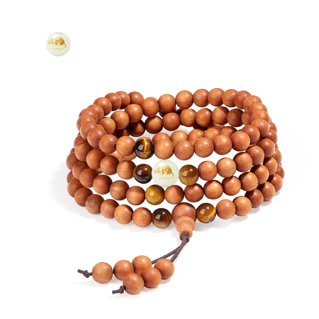 【普陀山官方已过香】 普陀山文创 新中式十二生肖守护转运珠多圈复古民族风文玩佛珠#好运 礼盒装 芭比檀香 手串 男女同款情侣款