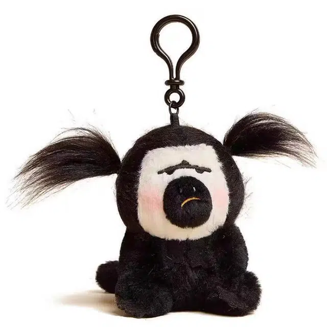 心水好物 潦草炸毛白面僧面猴杜杜毛绒丑萌公仔包包 聚酯纤维 挂件 男女同款情侣款