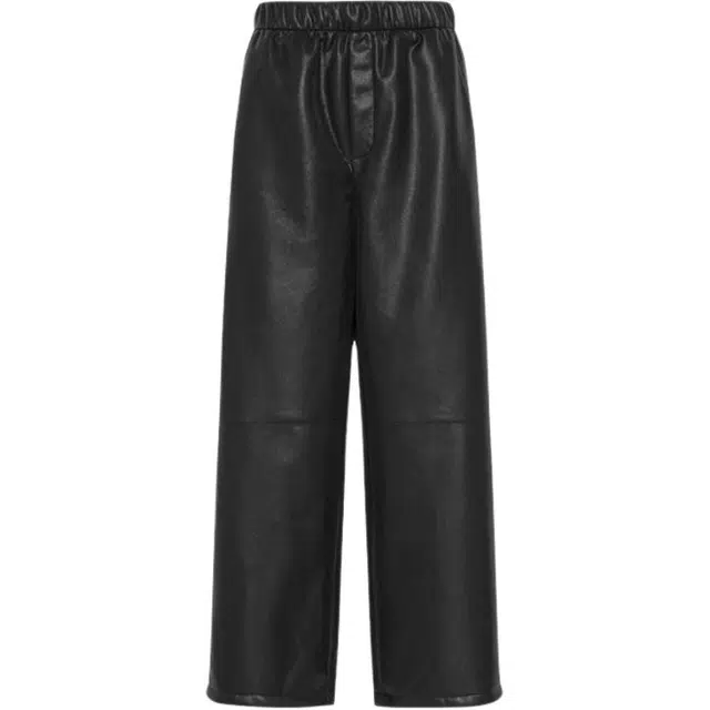 美洋 内磨毛直筒八分百搭宽松高腰九分裤皮裤 女款