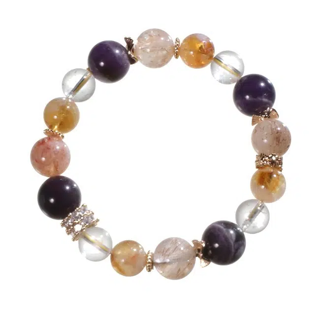 千叶珠宝 「金缕缠虹·星环梦」 多宝优雅大气质感格调新中式国风轻奢高级感小众设计款#好运天然 黄水晶 手串 男女同款情侣款