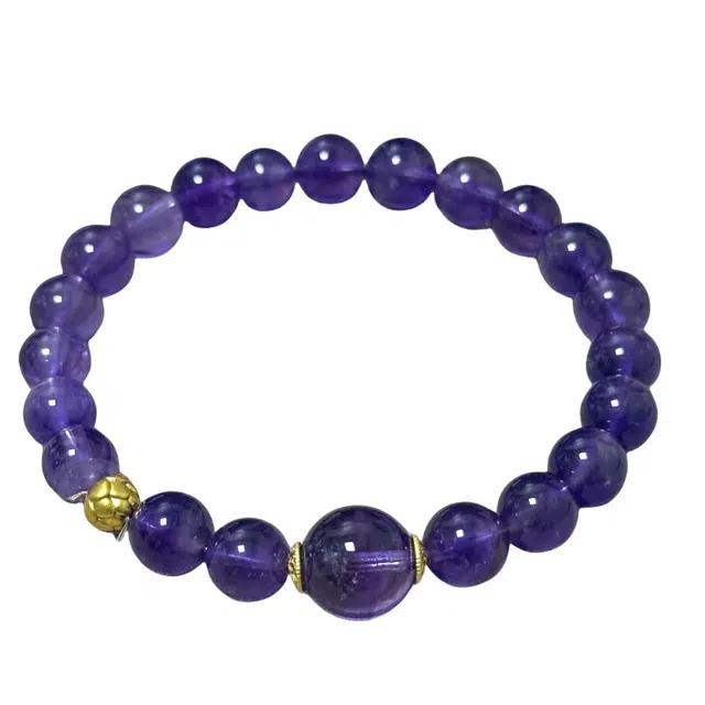 千叶珠宝 「玄紫抱珠·金曜拥辉」 优雅灵动神秘贵气高端轻奢高级感小众设计款精致百搭#好运天然 紫水晶 手串 男女同款情侣款