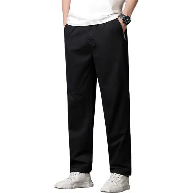 么宁 秋冬季纯棉基础款简约百搭宽松直筒裤舒适透气个性时尚户外日常运动休闲裤 男女同款