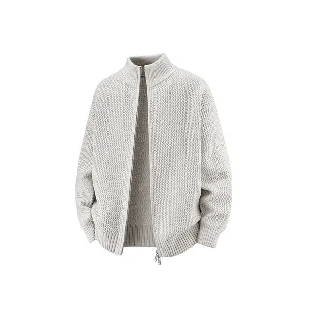 顶峰保罗 立领无性别主义复古慵懒痞帅休闲宽松简约百搭纯色长袖毛衣 男女同款