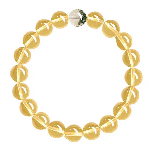 仙园韵 轻奢小众财源滚滚巴西转运珠绿幽灵佛珠招财转运#好运 黄水晶 手串 女款