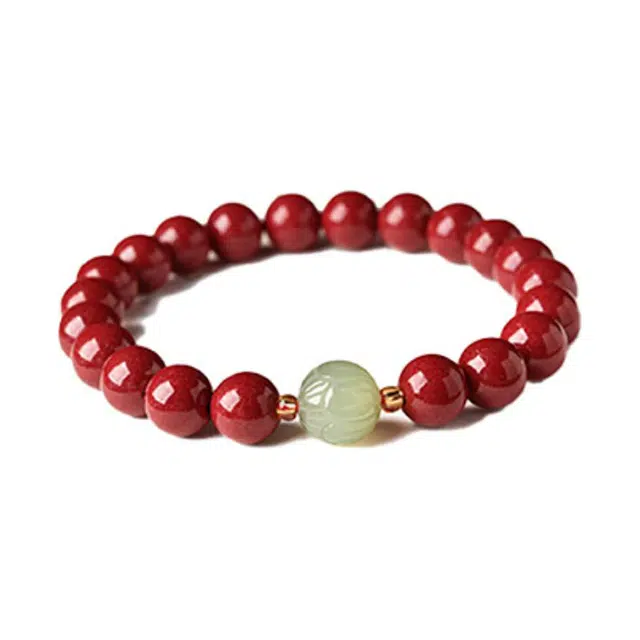 【匠心手作 好“饰”莲莲】 灵菲 保真高含量精致莲花 新中式国风本命年平安吉祥招财转运好事发生 #好运 朱砂 手串 女款