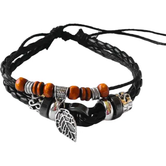 素于 古巴编织新中式潮玩创意个性双层可调节精致轻奢高级感简约复古冷淡风优雅气质多层叠戴万事顺遂#好运 柴木 手绳 男女同款情侣款