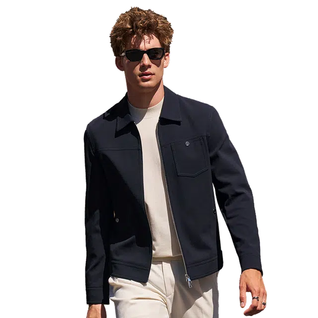 布先生 翻领牛仔款秋季纯色工装常规标准机能风夹克 男款