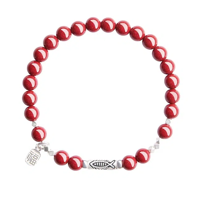 仙园韵 锦鲤考试顺利 红色招财转运招财学生中高研考试上岸幸运符#好运 朱砂 手串 男女同款情侣款