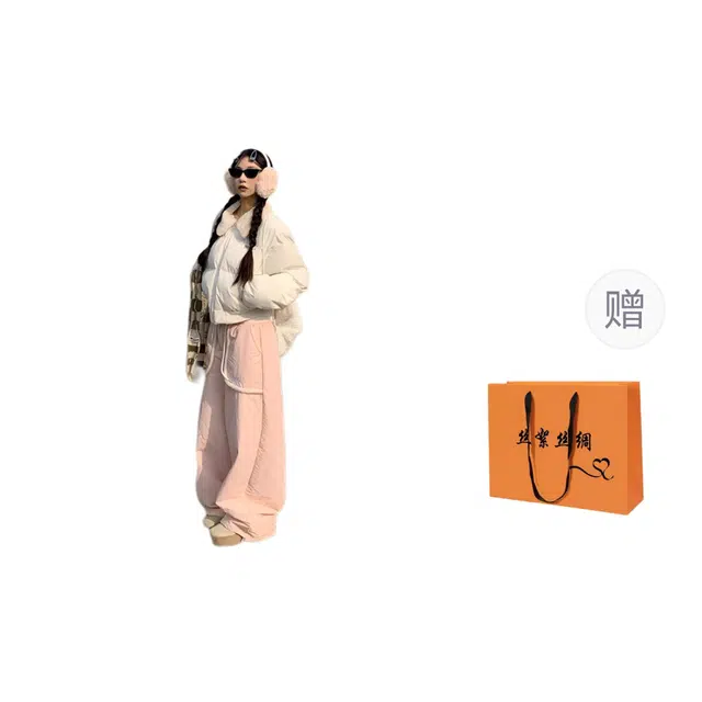 丝絮丝绸 冬季美式复古百搭面包服休闲棉衣棉袄 棉服 女款