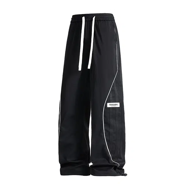 海尔斯 阔腿束脚裤加肥加大宽松直筒休闲裤 男女同款