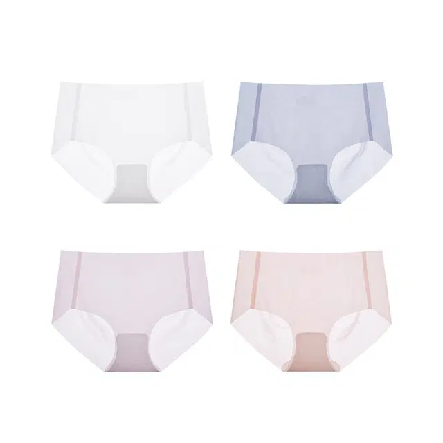 慕梵度 小凉风无痕中腰冰丝女士超薄面膜裤全棉抑菌底档轻薄透气舒适凉感三角内裤 女款