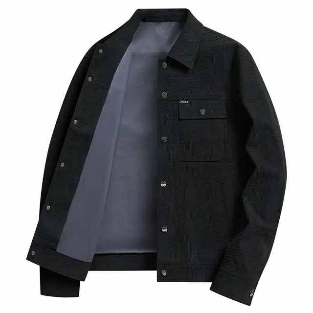 与狼共舞 灯芯绒立体肌理保暖舒适亲肤柔软时尚工装翻领夹克外套 男款