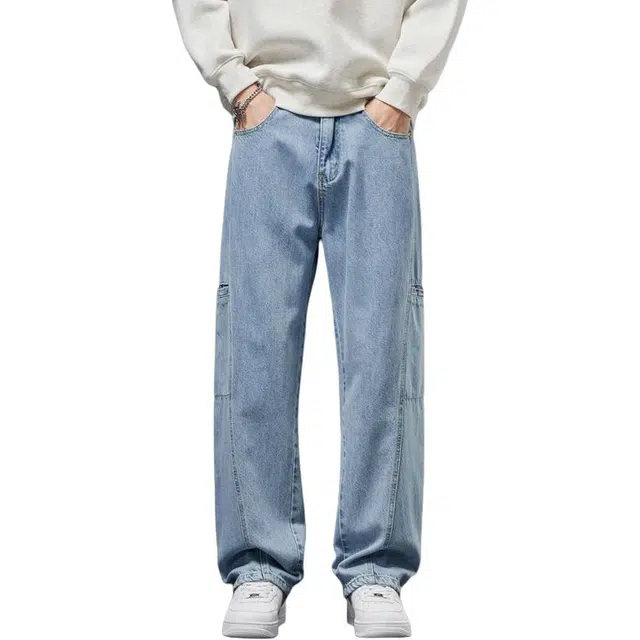 海尔斯 休闲复古宽松牛仔裤 男款