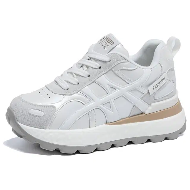 超纤皮 女款透气厚底增高休闲阿甘运动鞋 低帮 老爹鞋 女