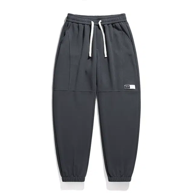 海尔斯 纯色中腰宽松系带束脚休闲裤 男款