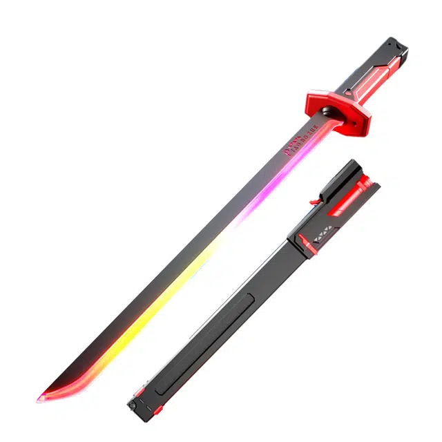 欧洛伊 漂泊者星际火花剑刃 拔剑喷雾炫彩流光灯发光刀刃剑 发光玩具