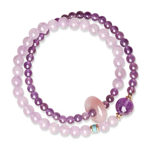 一世倾 紫气东来九紫离火暴富上岸有钱花转运串珠八方来财寓意好运学业进步时来运转精美礼盒高级感天然 紫水晶 手串 男女同款情侣款