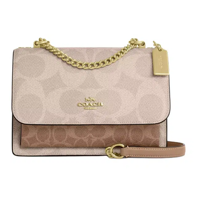 Coach Canvas Shoulder Bag Small Sand Brown