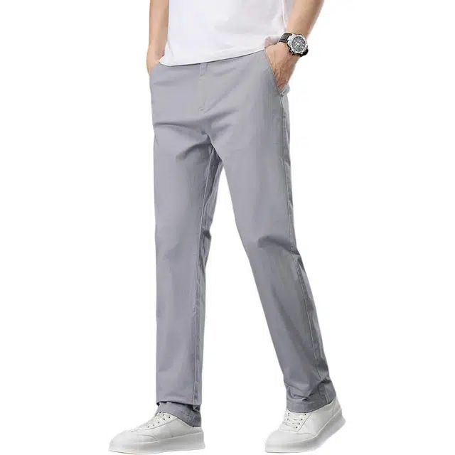 么宁 纯色基础款简约百搭合身直筒裤舒适透气个性时尚弹力长裤户外日常运动休闲裤 男女同款