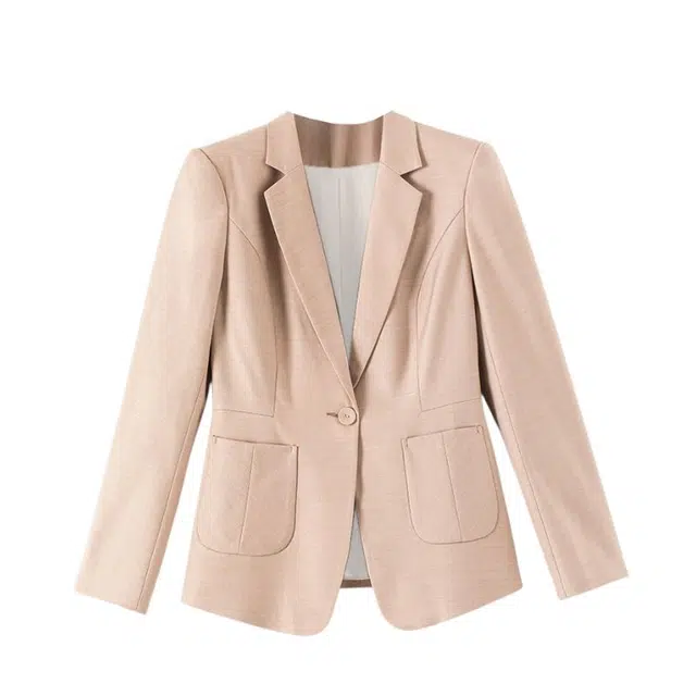 晚白 气质翻驳领修身显瘦简约干练小西装外套 女款