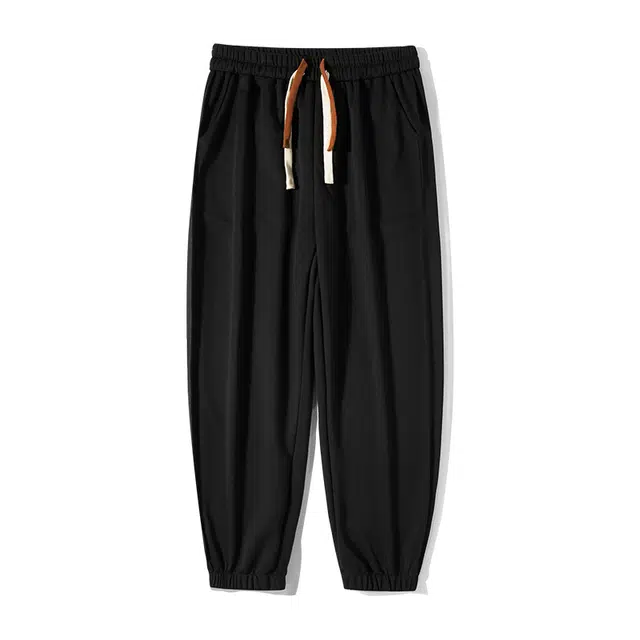 海尔斯 舒适百搭纯色中腰宽松系带休闲裤 男款