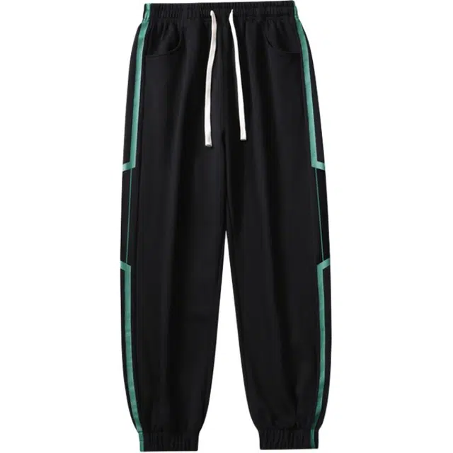 海尔斯 中腰宽松束脚系带线条设计休闲裤 男款