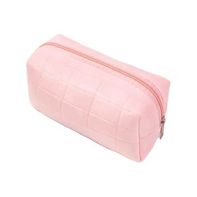 格安诺绒布解压枕头化妆包大容量高级感洗漱包大容量女生收纳包拉链 便携防尘