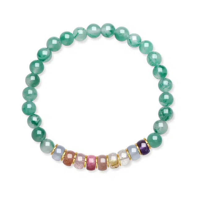 翠雅金楼 玲珑手饰 新中式国潮多巴胺净化磁场平安喜乐 甜美气质缤纷小众复古时尚百搭精致#好运 非洲翠 手串 女款