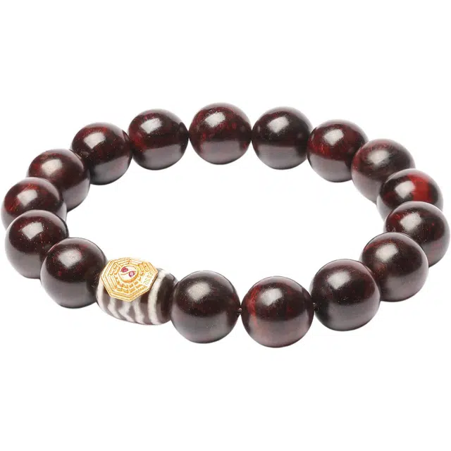 三檀小舍 国潮新中式 招财转运天  潮流文玩盘玩 檀香  玛瑙 木作手串 男女同款情侣款 紫檀