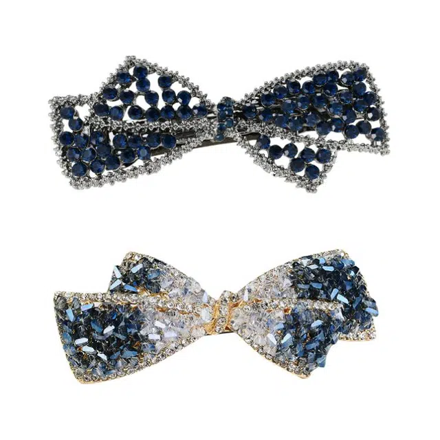 左欧 蝴蝶结优雅大气半扎发一字夹 后脑勺发卡小夹子发量少头饰#好运 合金 发夹 女款