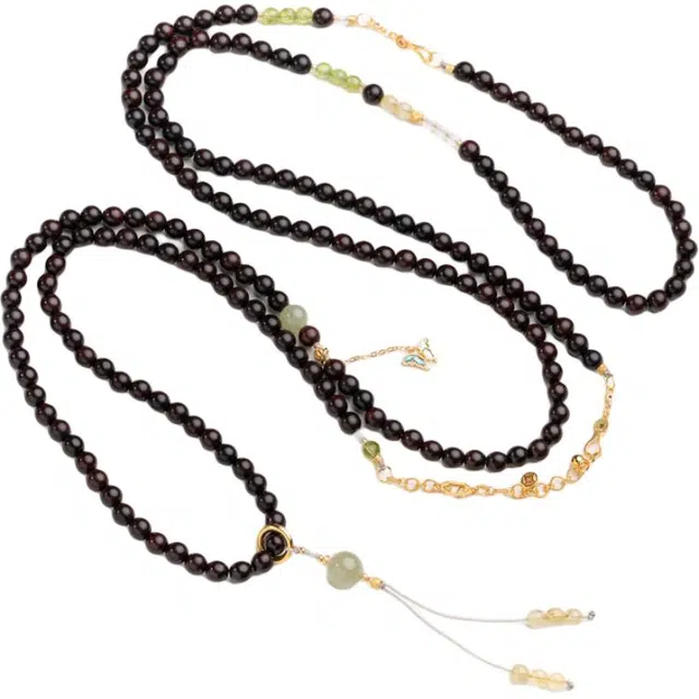 仙源 蝴蝶轻奢小众 精致中式平安福多功能链 节日生日  礼盒装 紫檀属 项链 男女同款情侣款