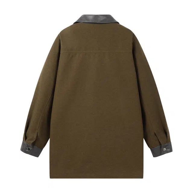 吾皇猫 原创美式复古高街简约基础款学院风撞色翻领春秋季中长款外套潮流潮牌休闲宽松上衣时尚百搭痞帅高级感 风衣 男女同款