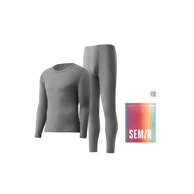 森马 打底秋衣秋裤内搭修身耐磨保暖套装 男款