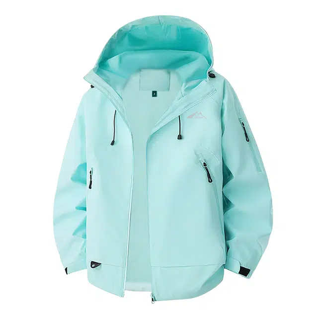 赛琪 户外纯色雪山轻薄透气不闷汗防风防泼水连帽登山徒步单层耐磨长袖拉链宽松休闲夹克外套 男女同款