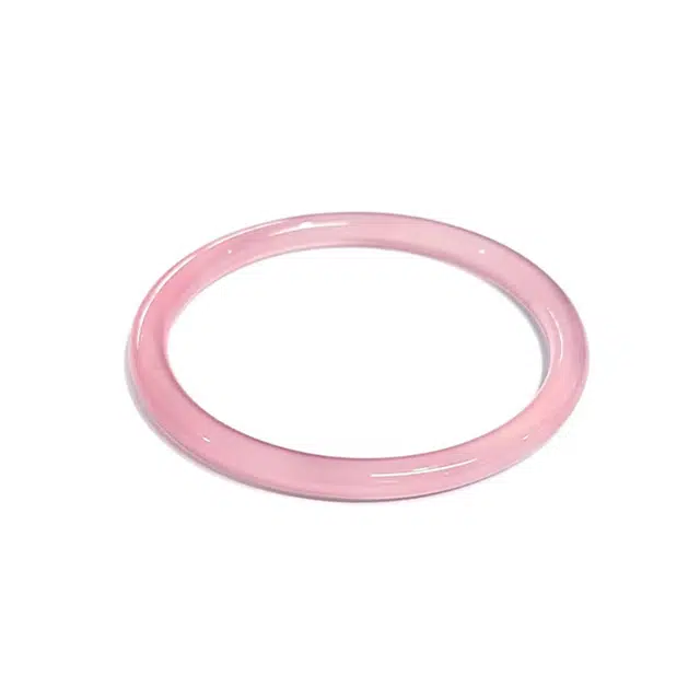 金大福 桃之夭夭 国潮新中式古风清冷感浪漫粉甜美优雅气质汉服旗袍清新典雅国风经典简约百搭素圈#好运 玉髓 手镯 女款