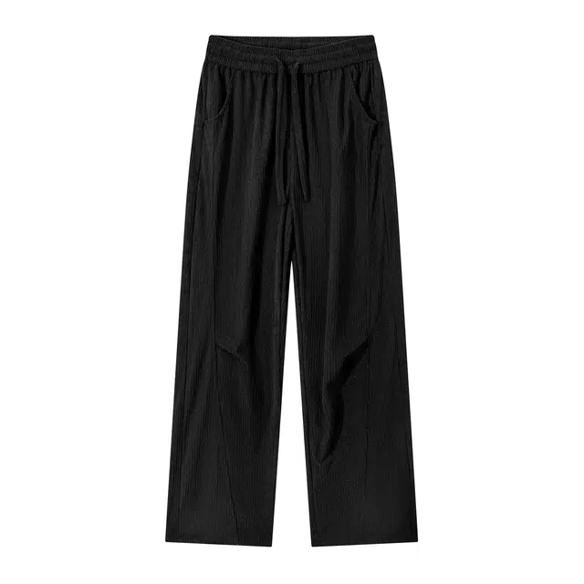 海尔斯 潮流舒适百搭纯色中腰系带宽松休闲裤 男款