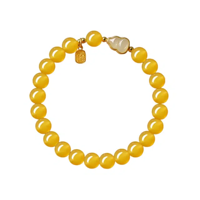 宣华意 葫芦 新中式国风时尚百搭典雅气质精致 转运招财 福禄吉祥#好运 单圈 黄龙玉 手串 女款