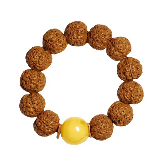 宣华意 原籽满肉文玩佛珠配饰 新中式简约大气高端精品五瓣爆肉 财源滚滚#好运 金刚菩提 手串 男女同款情侣款