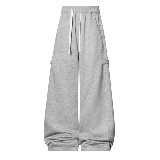 海尔斯 百搭潮牌美式纯色中腰宽松系带休闲裤 男款