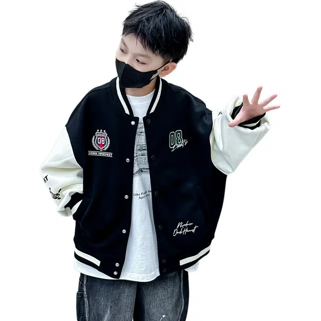 熊猫圆圆棒球服 时尚帅气潮牌刺绣潮流拼接百搭