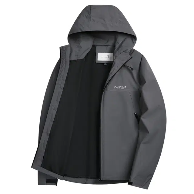 与狼共舞 高密紧实轻户外时尚连帽防风防水耐磨抗皱挺括简约夹克外套 男款