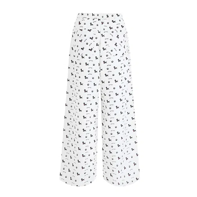 苏九儿 美式复古印花宽松直筒阔腿垂坠感显瘦百搭 休闲裤 女款