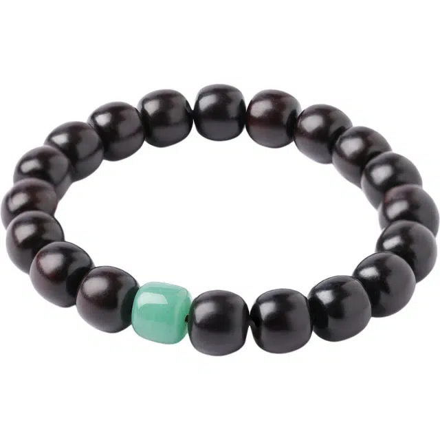 三檀小舍 国风国潮复古只此青绿 招财纳福转运珠 好运连连 貔貅诸事顺利 佛珠文玩小众高级感 紫檀属 木作手串 男女同款情侣款