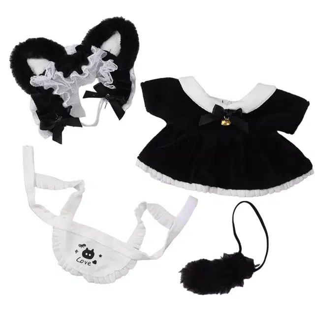 娇宠日记 棉花娃娃猫咪小女仆 可爱毛绒公主裙套装替换装 娃衣着替