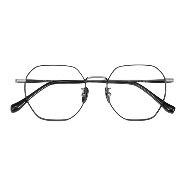苍木优品 【可配度数】黑色框近视超轻细框防蓝光 钛 不规则形 光学镜架 男女同款情侣款